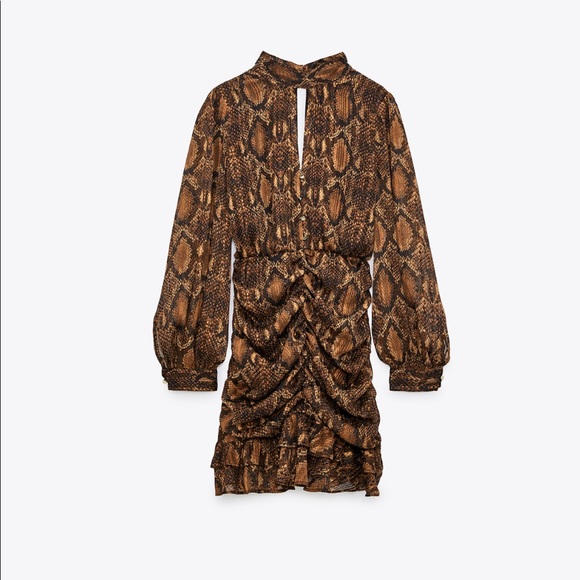ZARA ANIMAL PRINT MINI DRESS - Picture 2 of 5